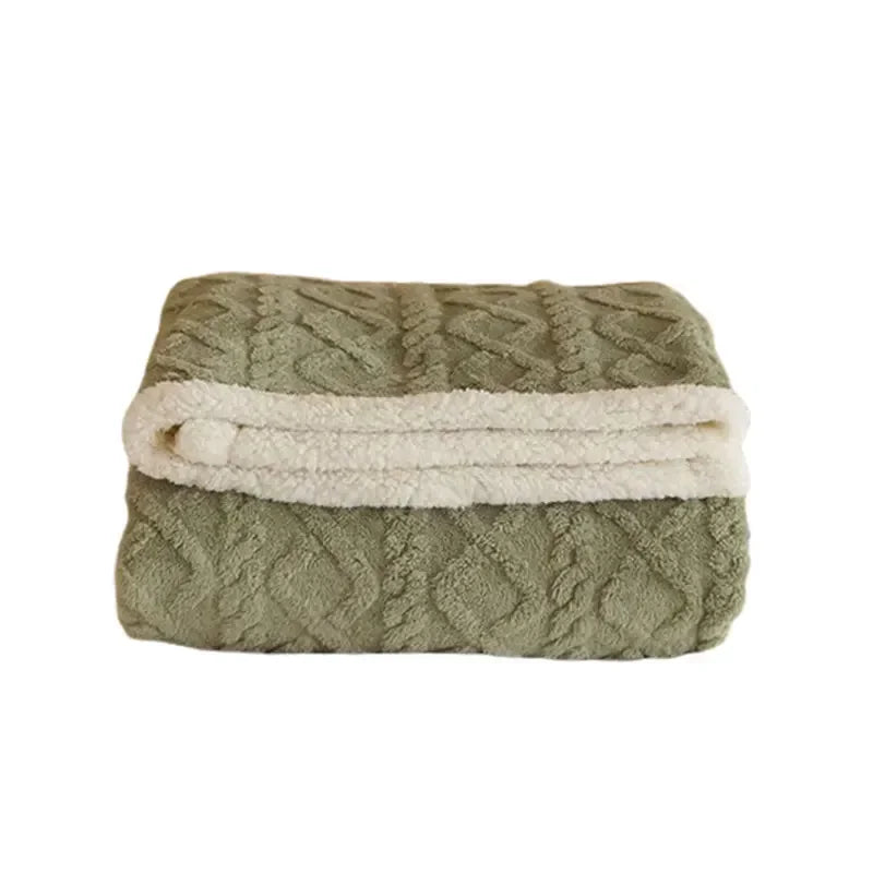 Snowhaven Reversible Wool Blanket, Lambswool & Microfiber Flannel