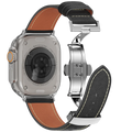Avelon leren horlogeband voor Apple Watch, vlindersluiting gesp
