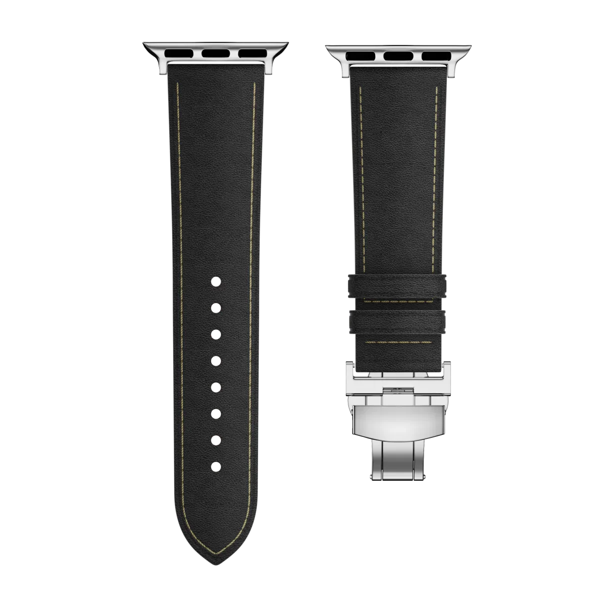 Avelon leren horlogeband voor Apple Watch, vlindersluiting gesp