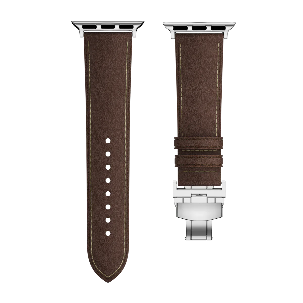 Avelon leren horlogeband voor Apple Watch, vlindersluiting gesp