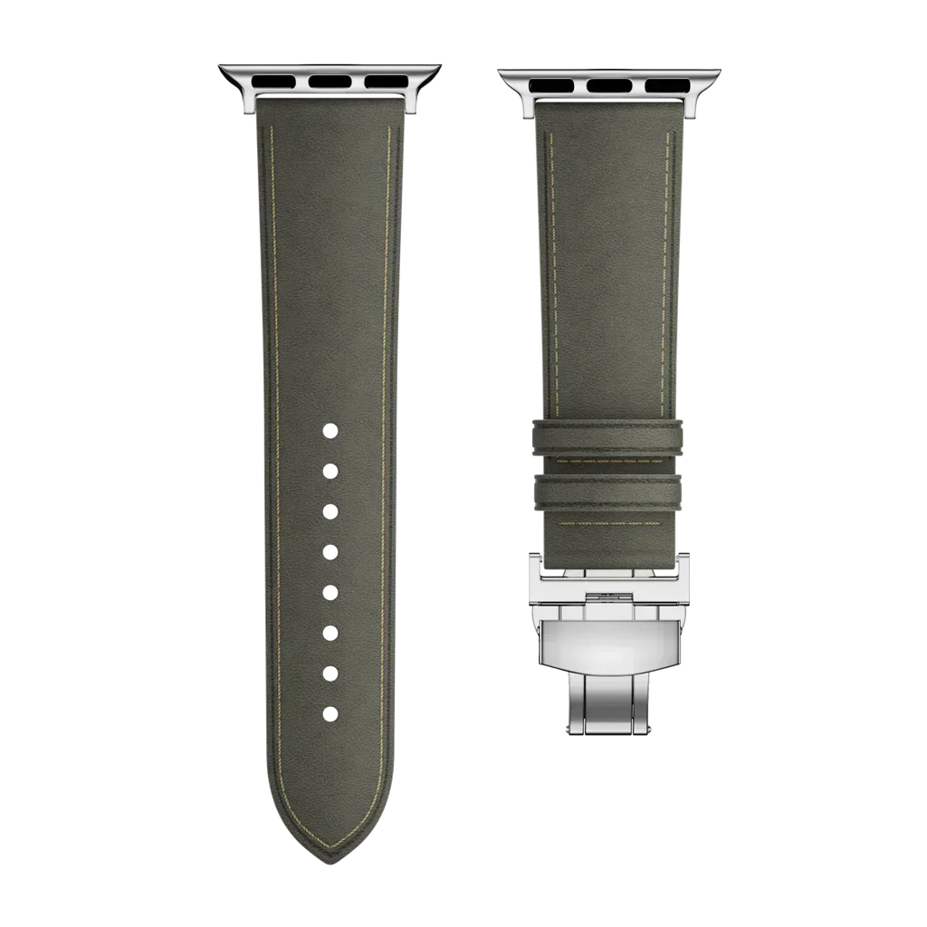 Avelon leren horlogeband voor Apple Watch, vlindersluiting gesp