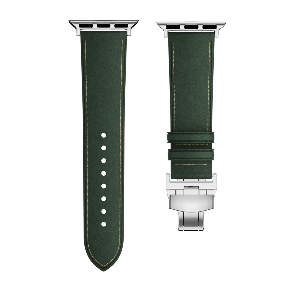 Avelon leren horlogeband voor Apple Watch, vlindersluiting gesp