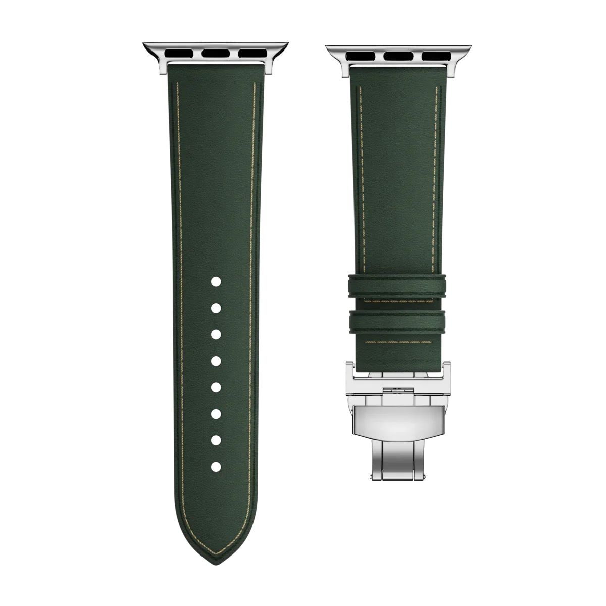 Avelon leren horlogeband voor Apple Watch, vlindersluiting gesp