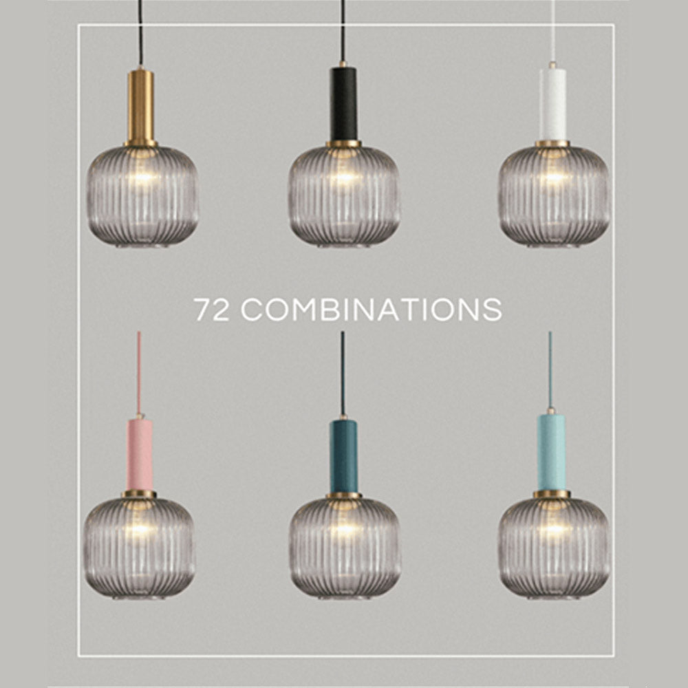 Nordic Fluted Glass Pendant Light for Kitchen Islands and Dining