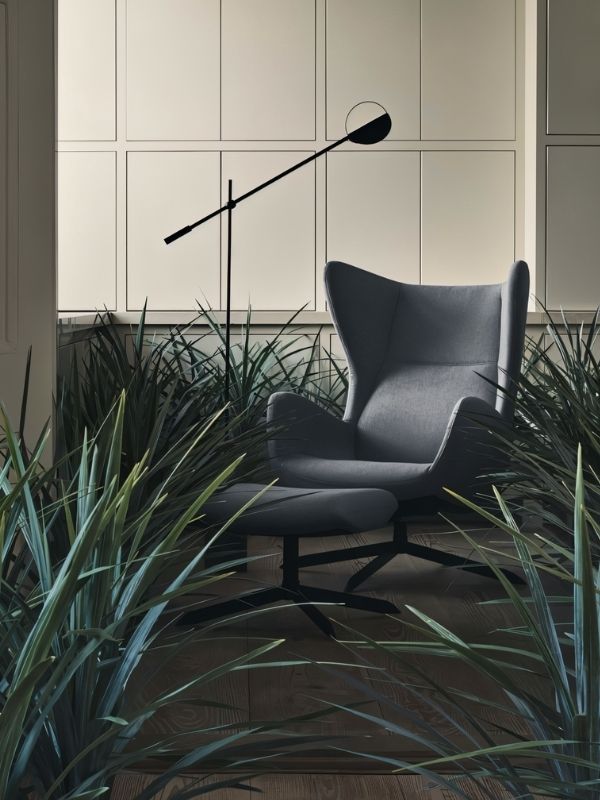 Terra Disc Sculpted Floor Lamp With Adjustable Arm And Disc Shade
