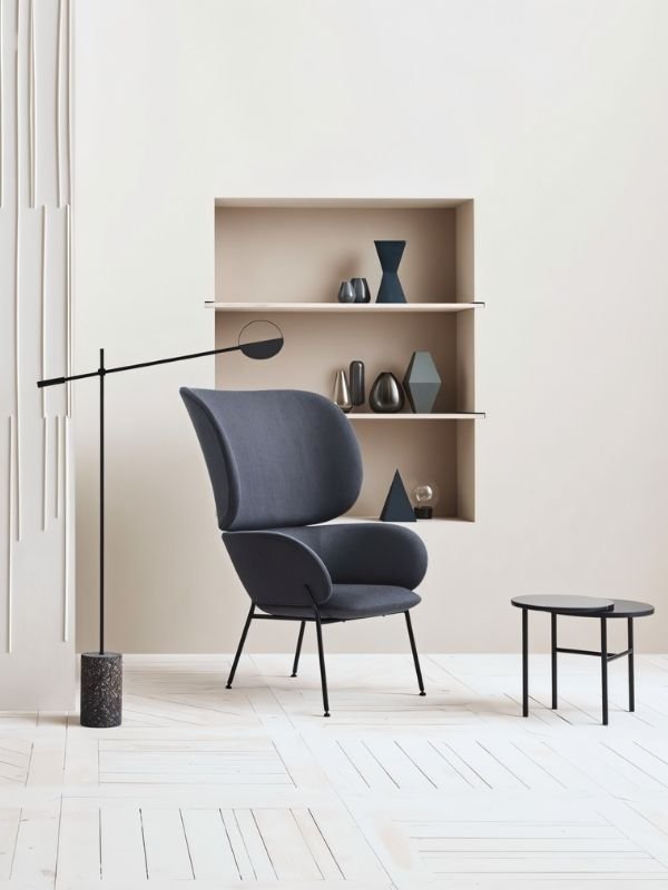 Terra Disc Sculpted Floor Lamp With Adjustable Arm And Disc Shade