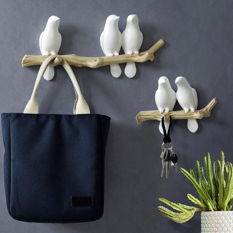 Liora Resin Wall Hook, Bird Branch Design for Coats & Scarves
