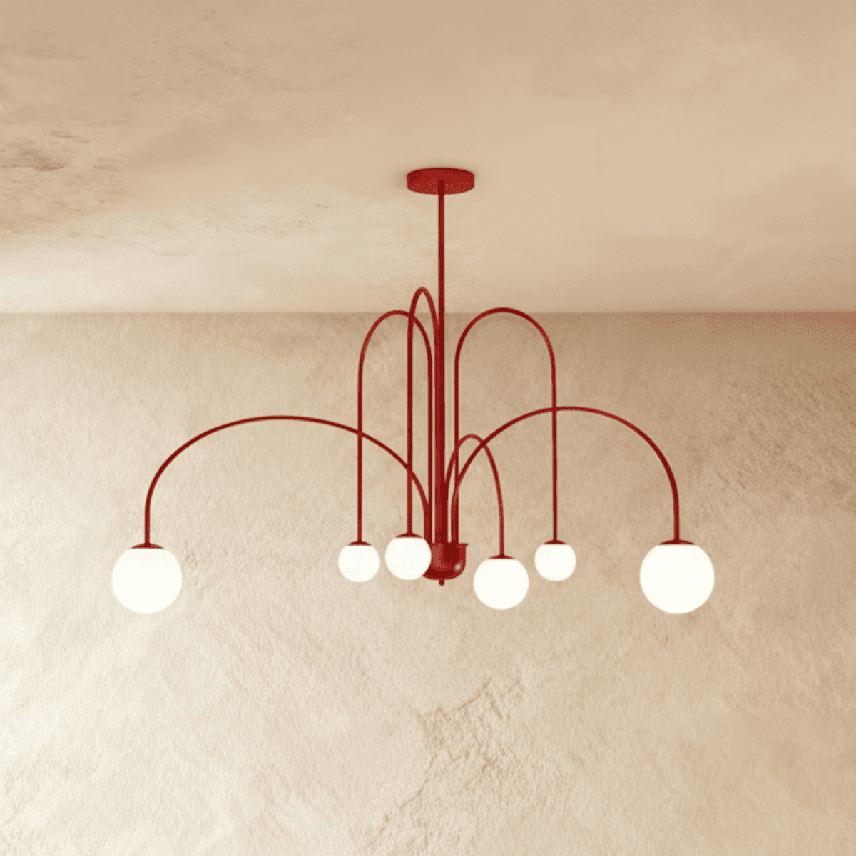 Aurora Arc Opal Glass Chandelier In Iron Frame Art Deco Glow