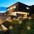 Luzes LED elegantes em forma de fogo de artifício para áreas exteriores, IP65, iluminação solar - Fioriscas