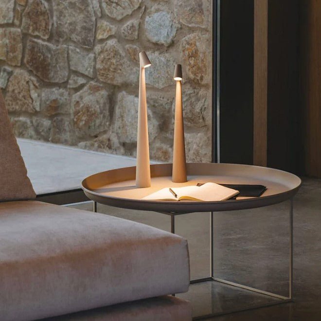 Candeeiro de mesa LED sem fios, design nórdico em alumínio com regulação tátil da intensidade da luz