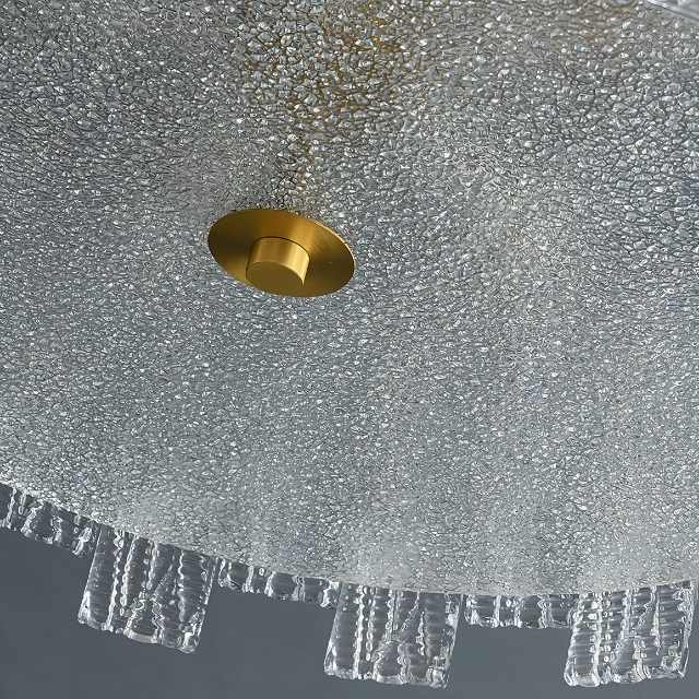CopperLumen üveg halo mennyezeti lámpa texturált panelekkel és félig beépíthető kivitelben