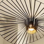 Lustr ve stylu art deco, železná konstrukce Vexaera s látkovým stínidlem