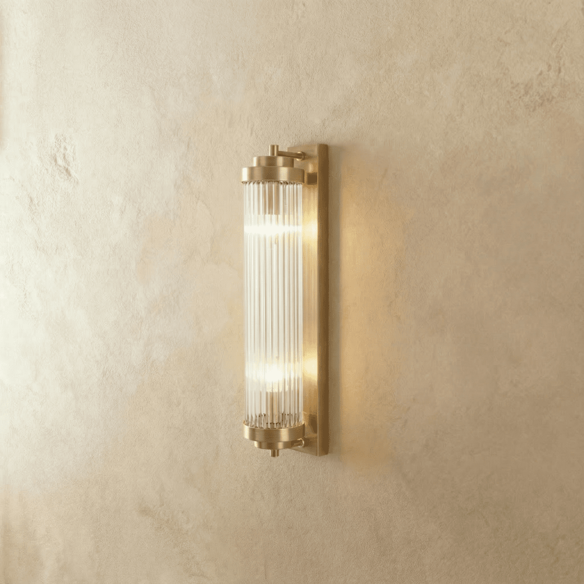 AeroCage Glass Rod Wall Sconce For Soft Ambient Illumination