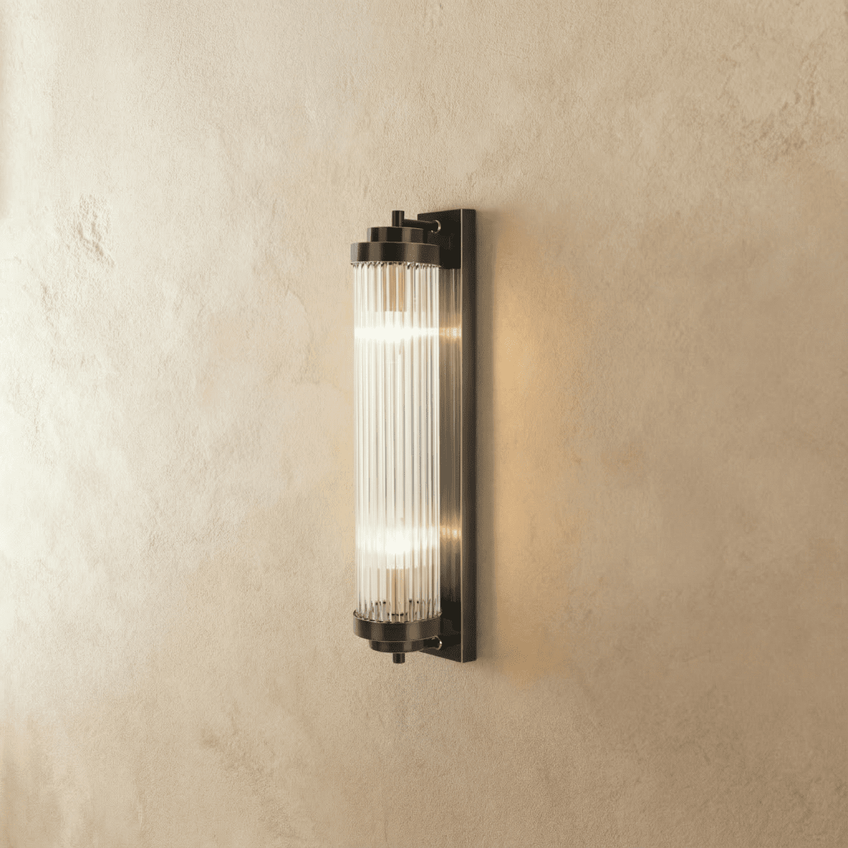 AeroCage Glass Rod Wall Sconce For Soft Ambient Illumination