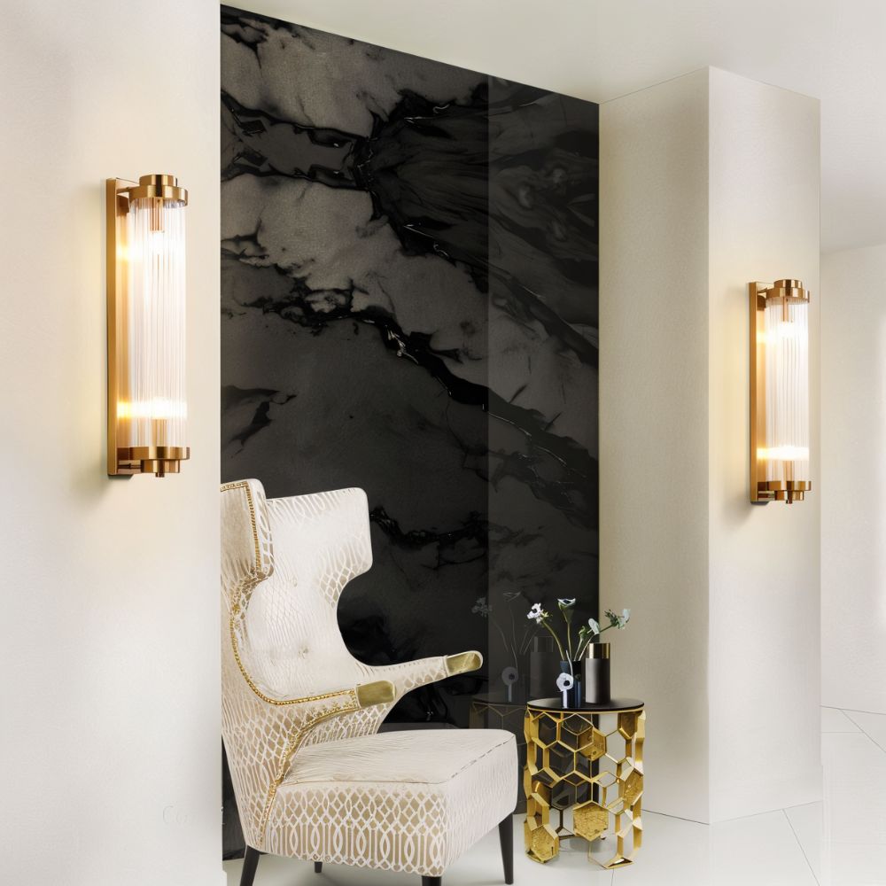 AeroCage Glass Rod Wall Sconce For Soft Ambient Illumination