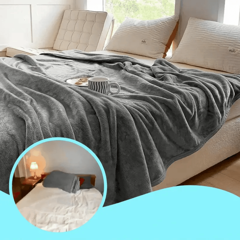 Coperta impermeabile in peluche per due persone, accogliente per uso interno ed esterno