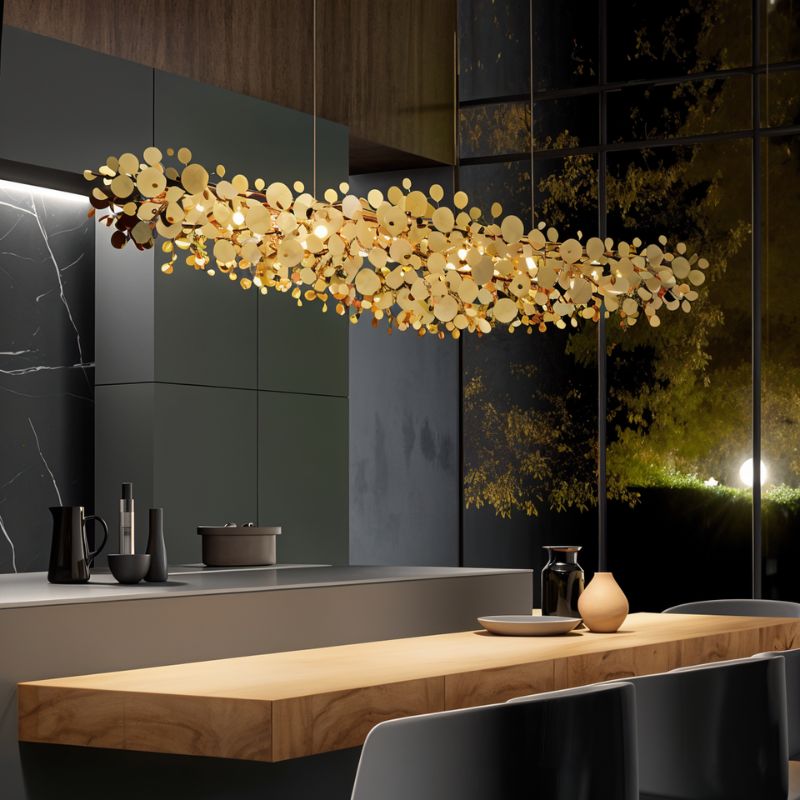 Lustre Luxori Disc avec finition or et chrome pour intérieurs modernes