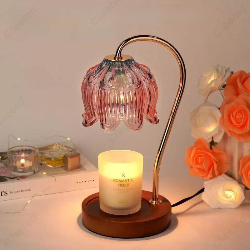 Lampa na zahřívání vonných svíček ve tvaru okvětního lístku, bezplamenný difuzér vůně pro moderní dekoraci