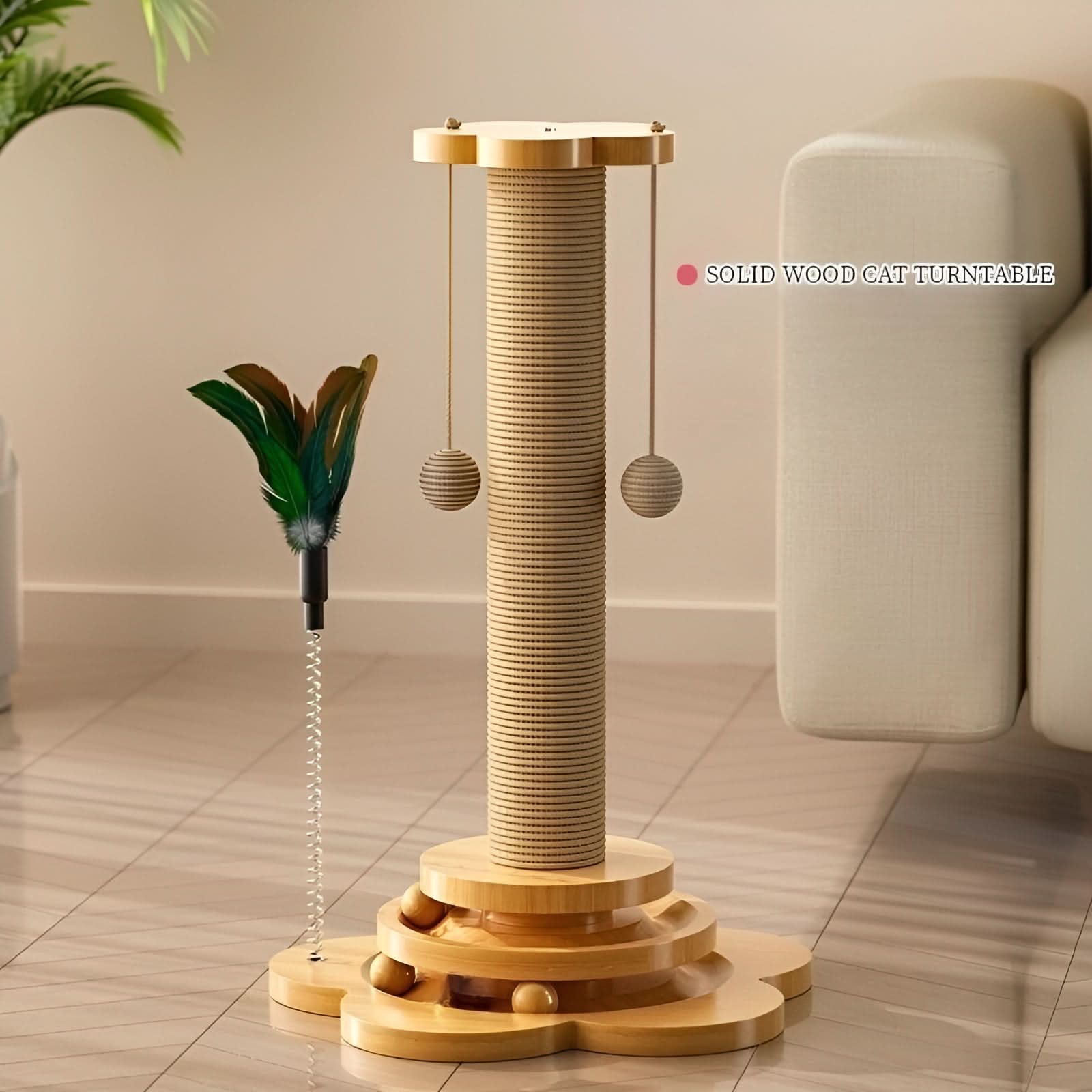 Jouet naturel pour chat en bois pour jeu instinctif - Fioriscas