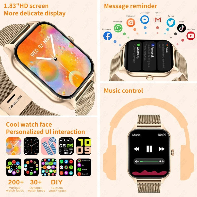 NovaVel Luma Women's Smartwatch With Fitness Tracker, Sleek Touchscreen