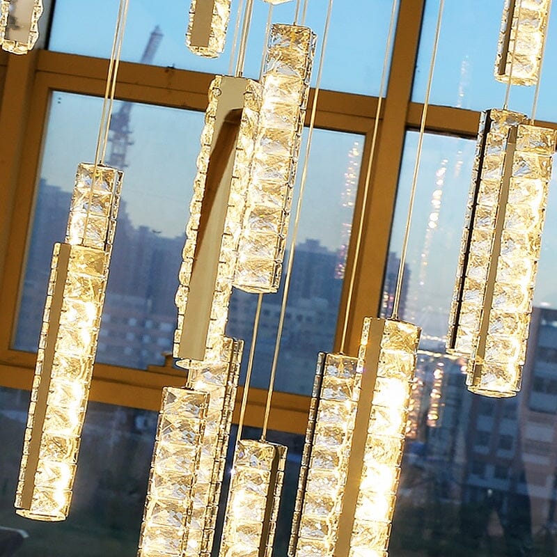 Crystal Chandelier With LED Lighting for Stairwells and Entryways, Orabella