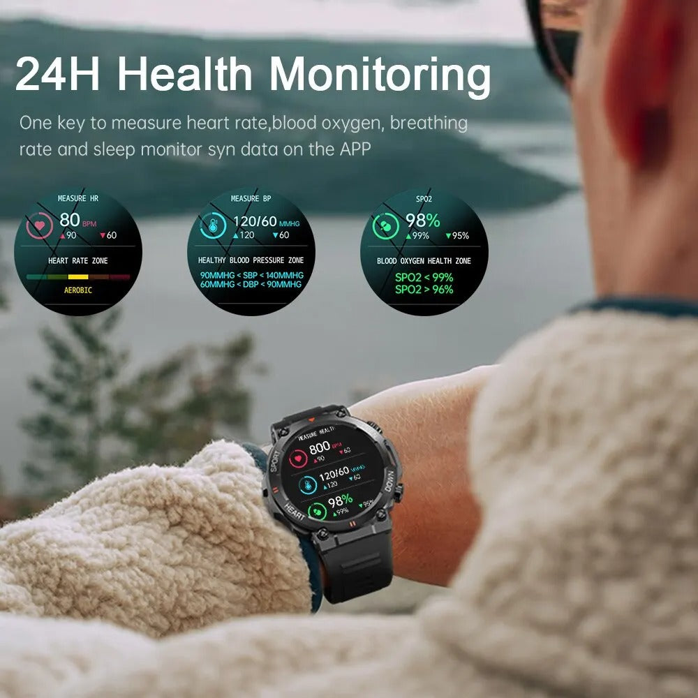 Rugged Outdoor Smart Watch With Round Touchscreen, FortisX Titan