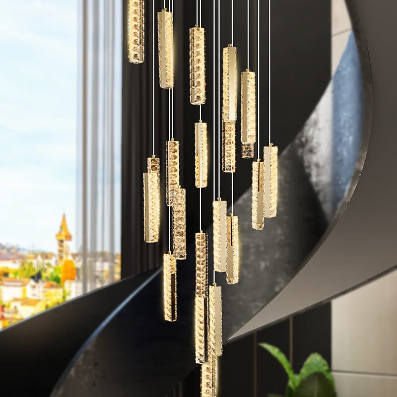 Crystal Chandelier With LED Lighting for Stairwells and Entryways, Orabella
