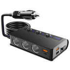 Samochodowa ładowarka NovaCharge 180 W z funkcją szybkiego ładowania, portami USB i gniazdem zapalniczki