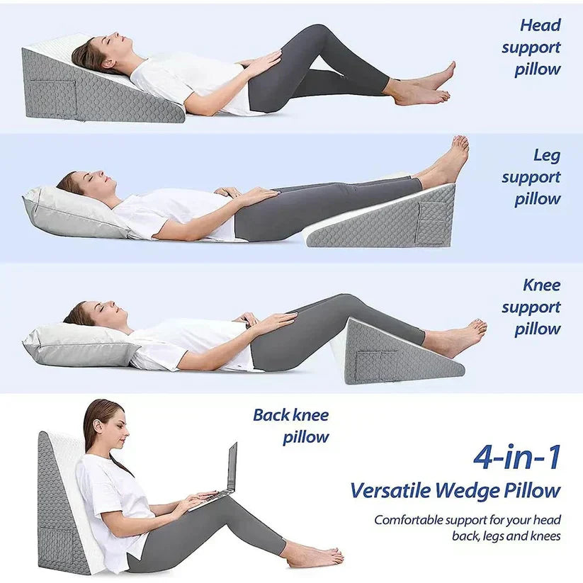Klínový polštář pro zmírnění chrápání a zlepšení spánku s AeroSleep
