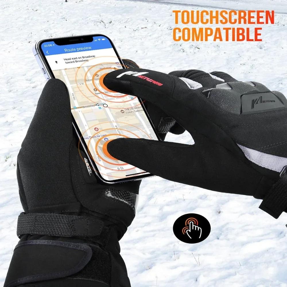 Opvarmede motorcykelhandsker med USB-opladelig varme, touchscreen-kompatible