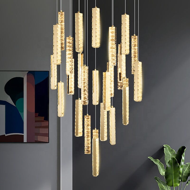 Crystal Chandelier With LED Lighting for Stairwells and Entryways, Orabella