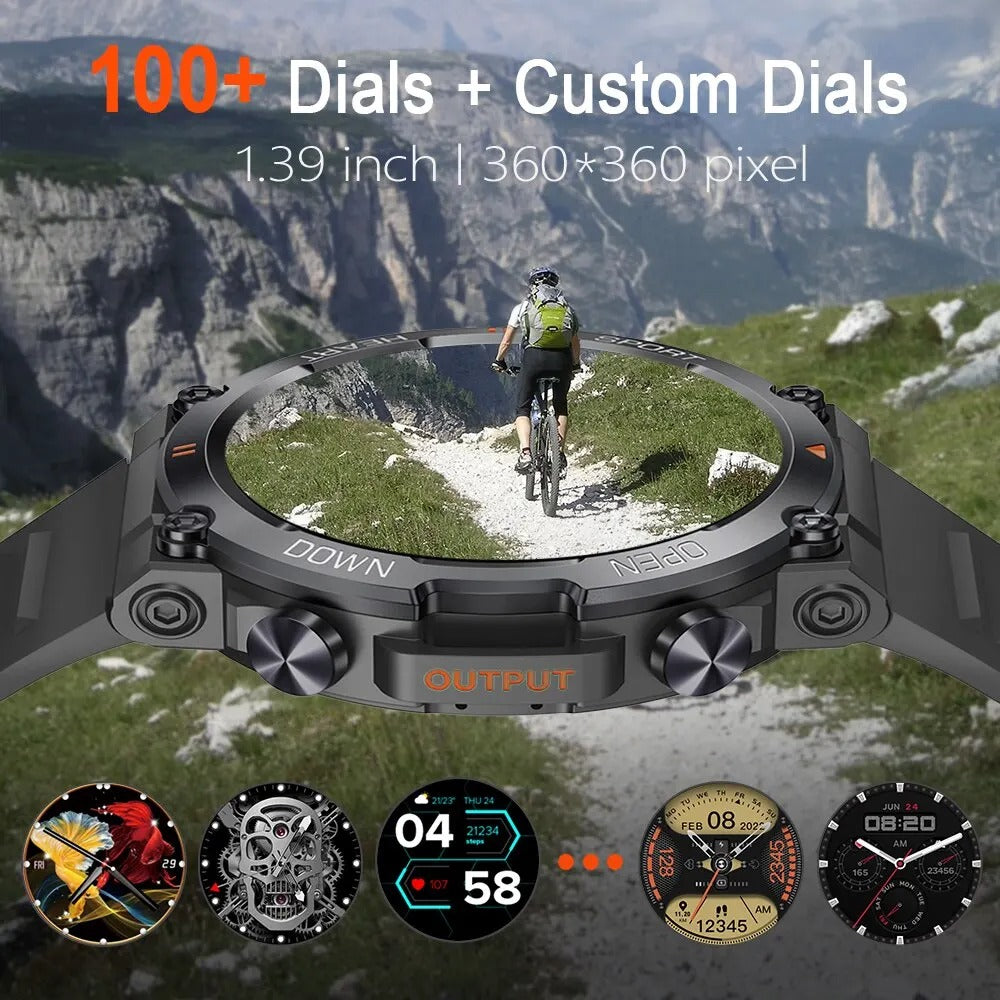 Rugged Outdoor Smart Watch With Round Touchscreen, FortisX Titan