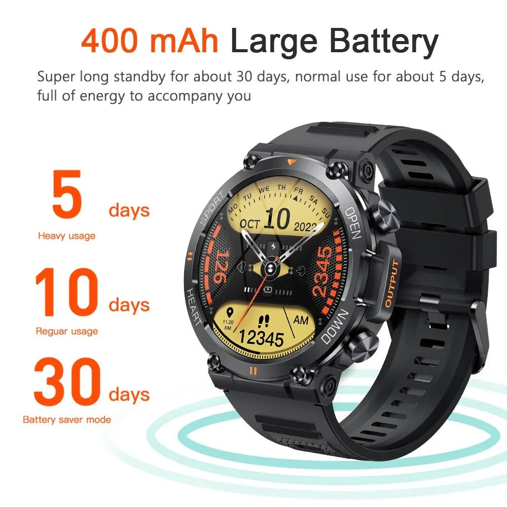 Rugged Outdoor Smart Watch With Round Touchscreen, FortisX Titan