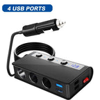 Samochodowa ładowarka NovaCharge 180 W z funkcją szybkiego ładowania, portami USB i gniazdem zapalniczki