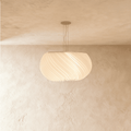 Aurelia Wave Chandelier With White Acrylic Shade And Parchment Glow