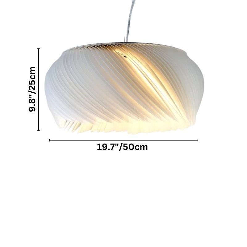 Aurelia Wave Chandelier With White Acrylic Shade And Parchment Glow