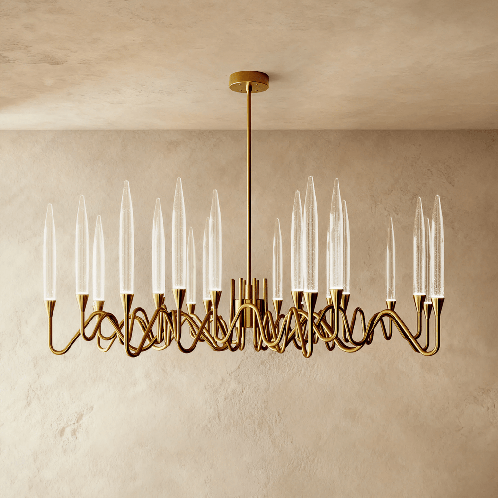 NovaLume Bubble Glass Chandelier in Gold or Silver Finish