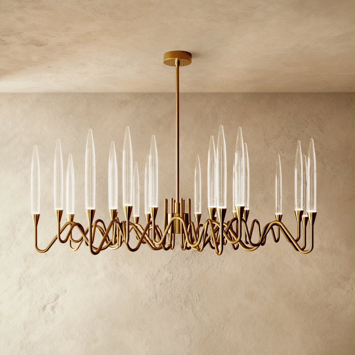 NovaLume Bubble Glass Chandelier in Gold or Silver Finish