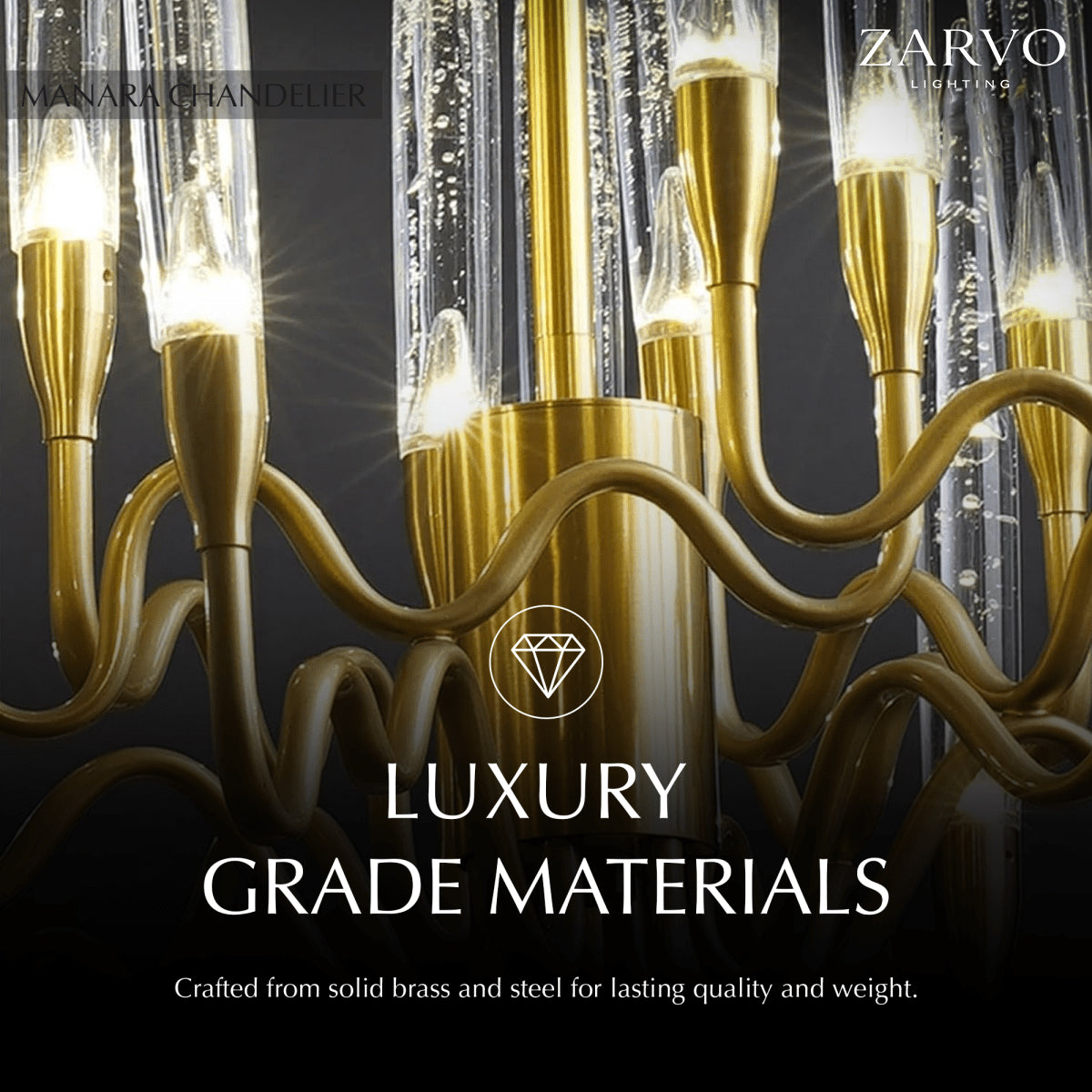 NovaLume Bubble Glass Chandelier in Gold or Silver Finish