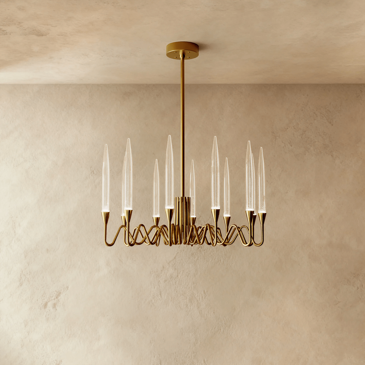 NovaLume Bubble Glass Chandelier in Gold or Silver Finish