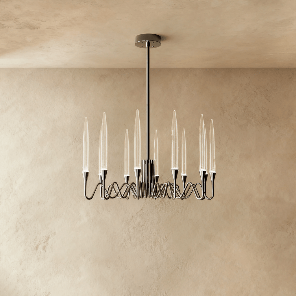 NovaLume Bubble Glass Chandelier in Gold or Silver Finish