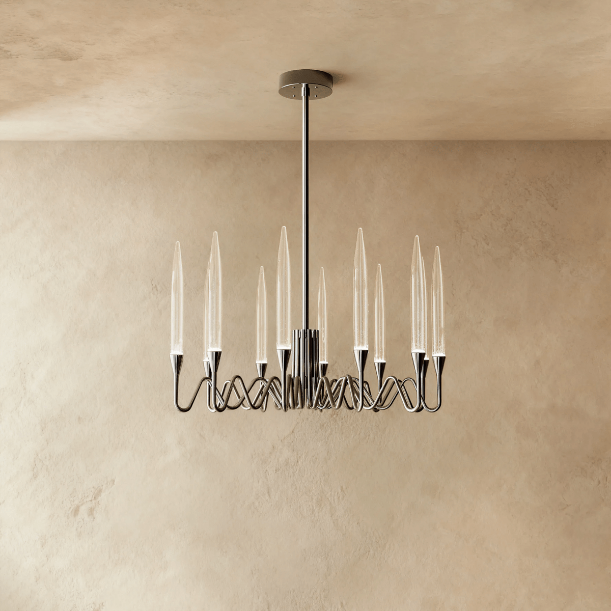 NovaLume Bubble Glass Chandelier in Gold or Silver Finish