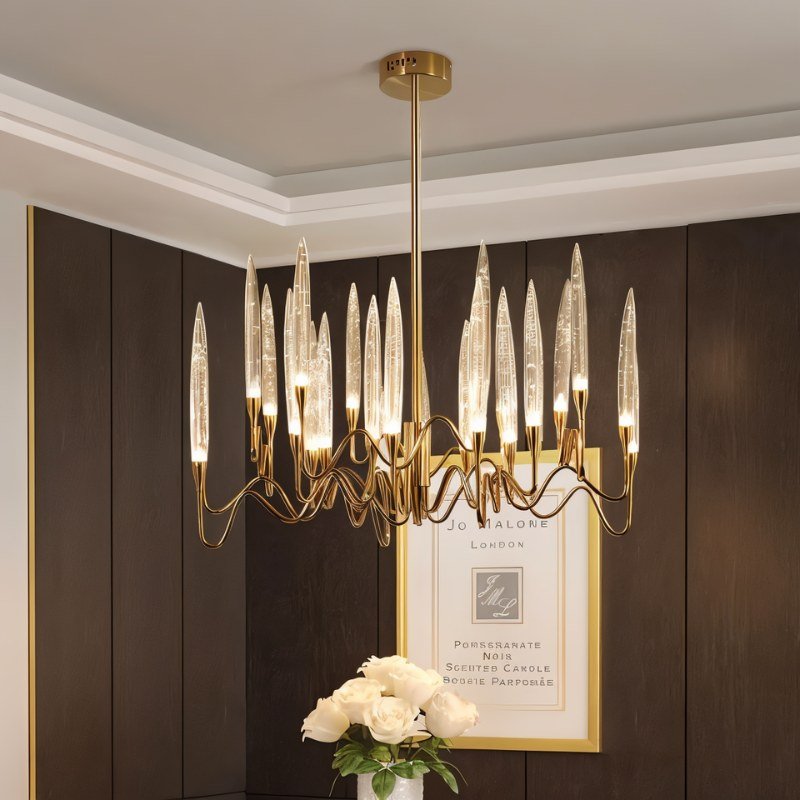 NovaLume Bubble Glass Chandelier in Gold or Silver Finish