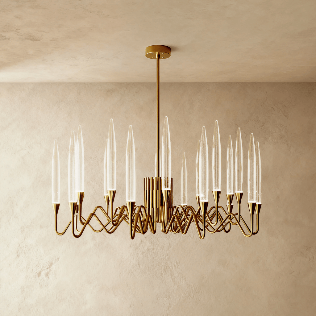 NovaLume Bubble Glass Chandelier in Gold or Silver Finish