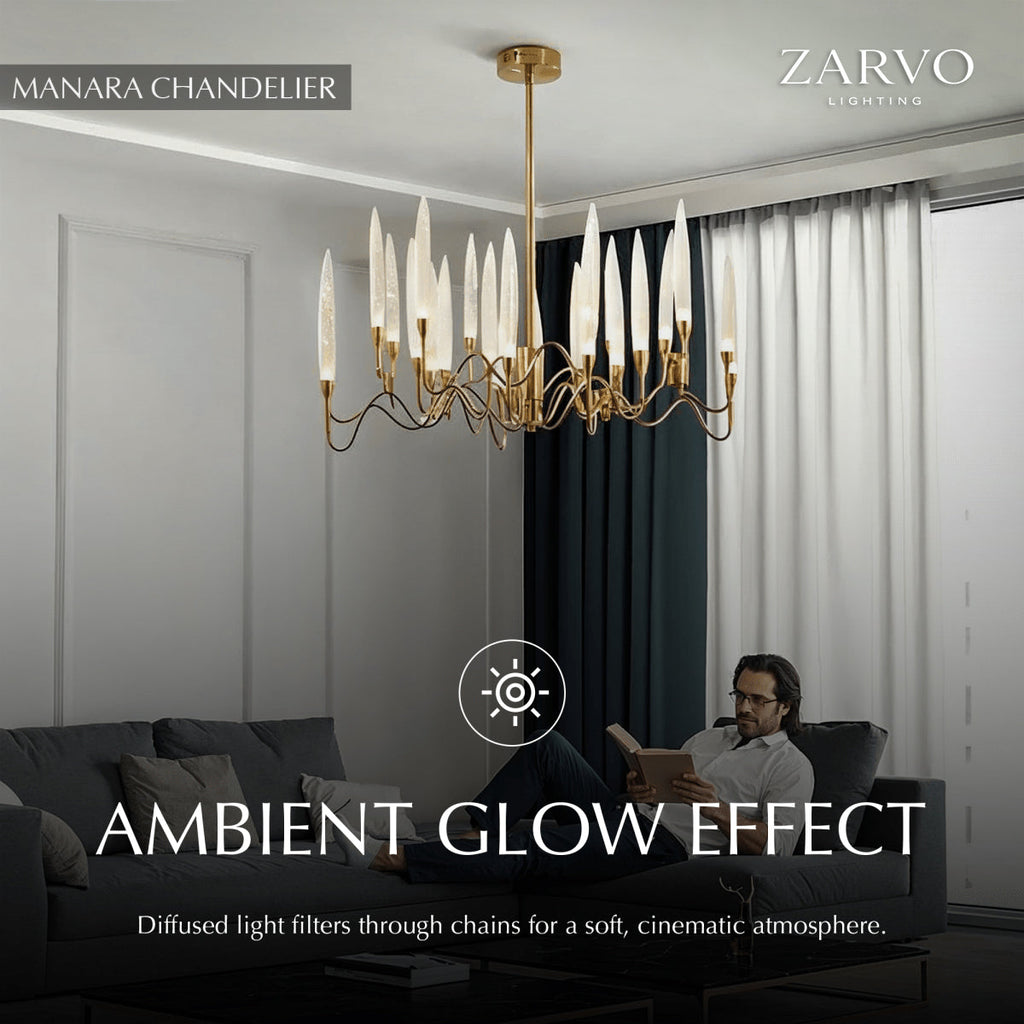 NovaLume Bubble Glass Chandelier in Gold or Silver Finish