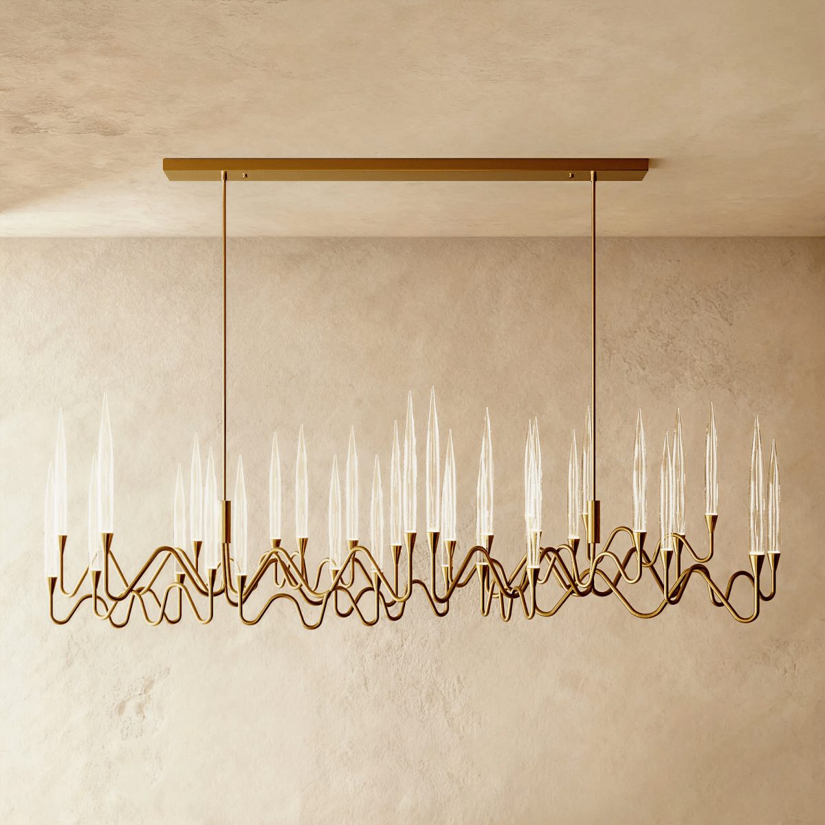 NovaLume Bubble Glass Chandelier in Gold or Silver Finish