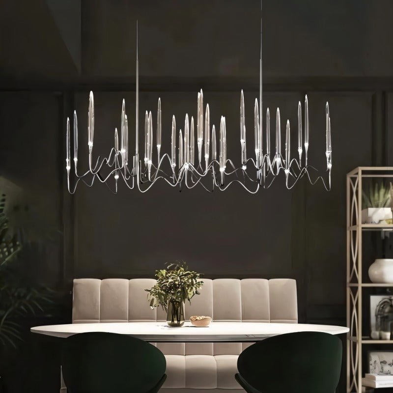 NovaLume Bubble Glass Chandelier in Gold or Silver Finish