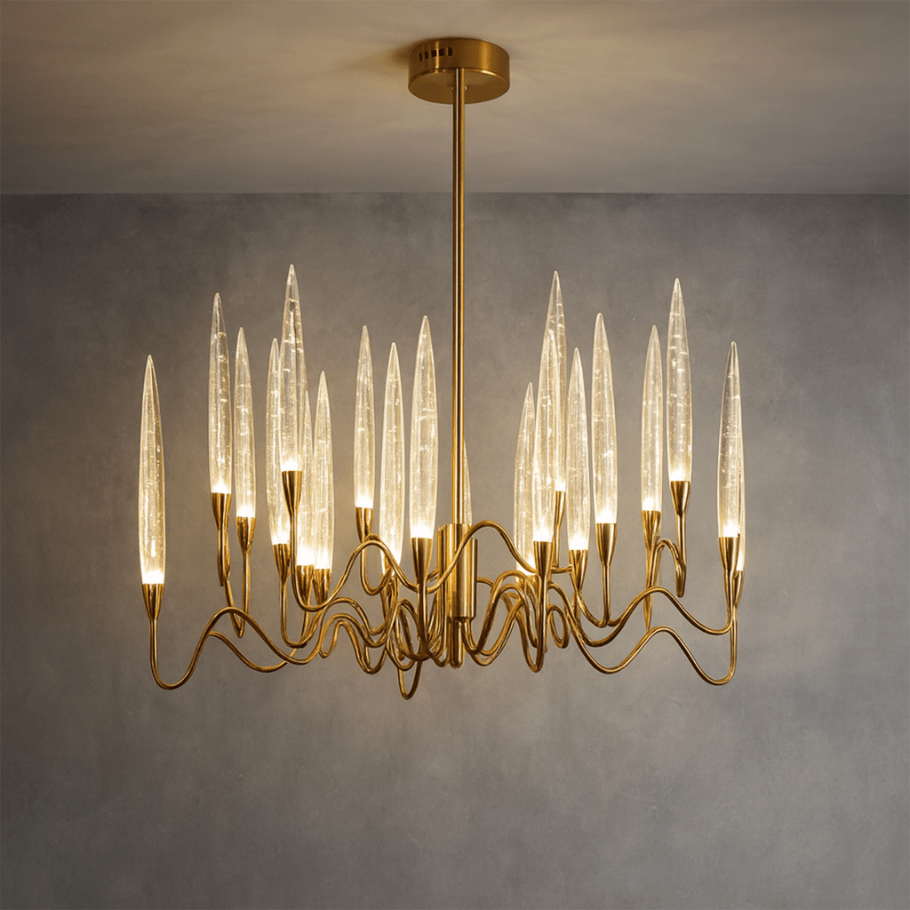 NovaLume Bubble Glass Chandelier in Gold or Silver Finish