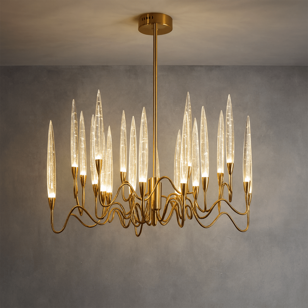 NovaLume Bubble Glass Chandelier in Gold or Silver Finish