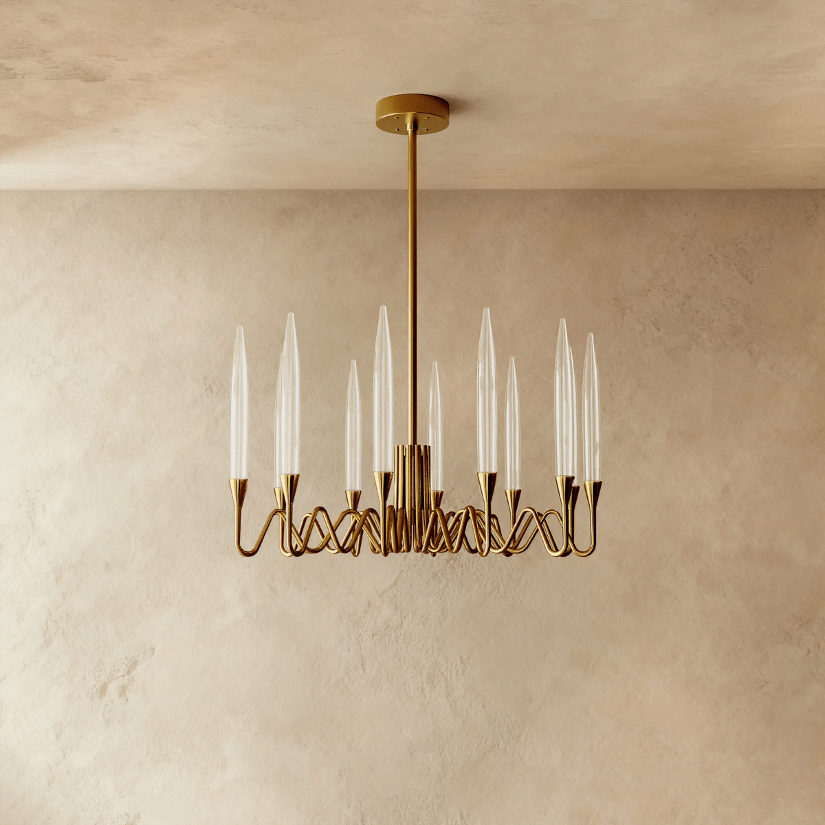NovaLume Bubble Glass Chandelier in Gold or Silver Finish